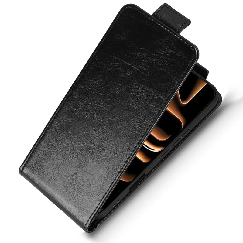 Stand Case For Infinix Note 60 5G  /  60 Pro 5G Magnetic Clasp Vertical Flip Leather Phone Cover with Card Holder - Black