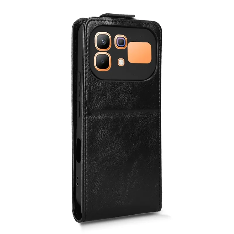 Stand Case For Infinix Note 60 5G  /  60 Pro 5G Magnetic Clasp Vertical Flip Leather Phone Cover with Card Holder - Black