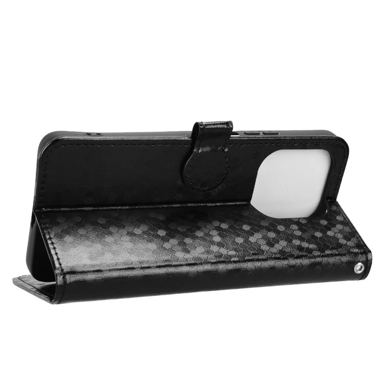 Fodral för Honor X8d 4G med plånbok och prickmönster PU-läder med handledsband - Svart