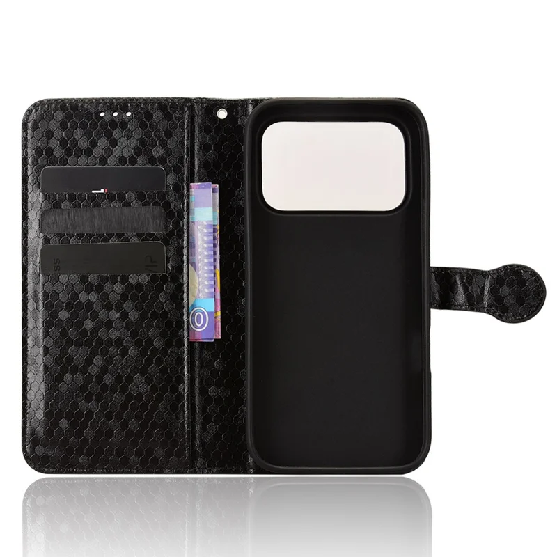 Чехол-кошелек для Honor 600 5G / 600 Pro 5G с узором из точек, чехол из искусственной кожи PU с напечатанным рисунком и ремешком на запястье — черный