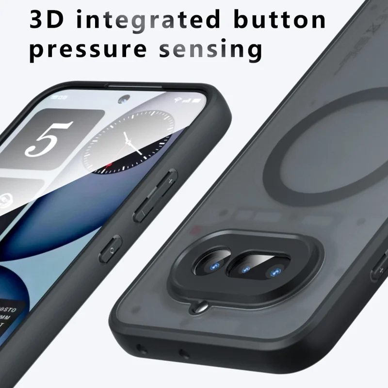 For Nothing Phone (4a) Magnetic Case TPU + PC Matte Skin Touch Phone Cover - Black