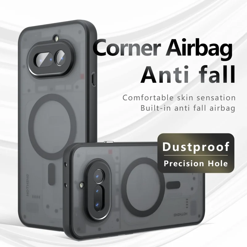 For Nothing Phone (4a) Magnetic Case TPU + PC Matte Skin Touch Phone Cover - Black