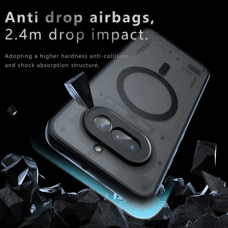 For Nothing Phone (4a) Magnetic Case TPU + PC Matte Skin Touch Phone Cover - Black