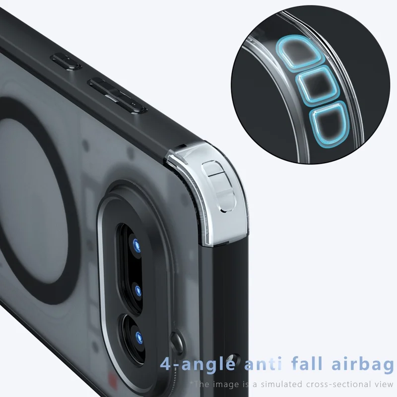 For Nothing Phone (4a) Magnetic Case TPU + PC Matte Skin Touch Phone Cover - Black