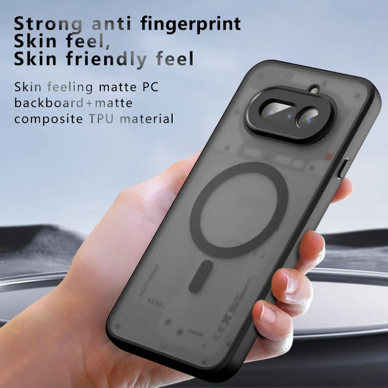 For Nothing Phone (4a) Magnetic Case TPU + PC Matte Skin Touch Phone Cover - Black