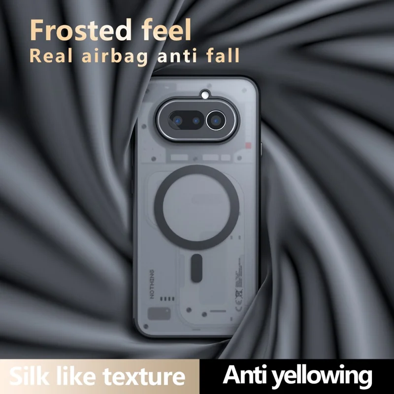 For Nothing Phone (4a) Magnetic Case TPU + PC Matte Skin Touch Phone Cover - Black