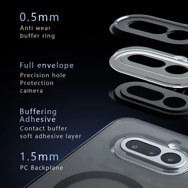 For Nothing Phone (4a) Magnetic Case TPU + PC Matte Skin Touch Phone Cover - Black