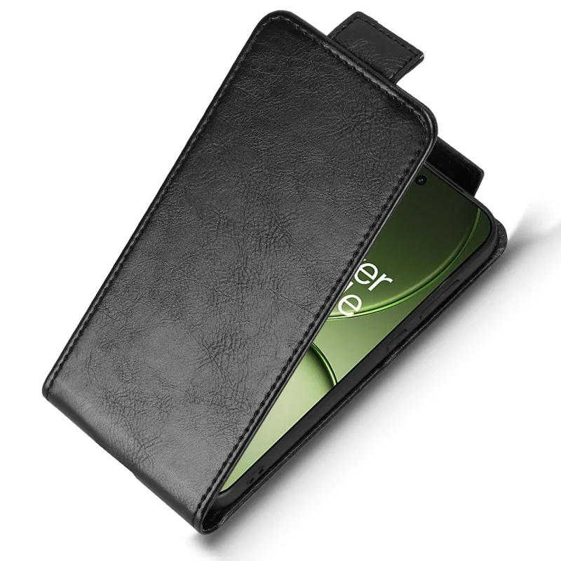For OnePlus 15T 5G Stand Case Magnetic Clasp Vertical Flip Leather Phone Cover with Card Holder - Black