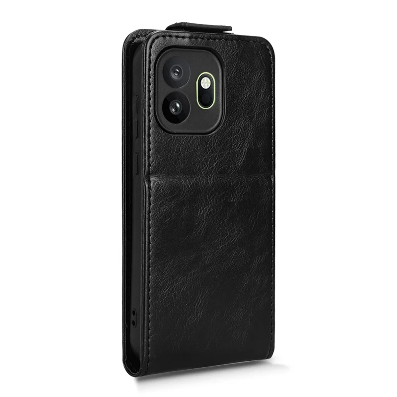 For OnePlus 15T 5G Stand Case Magnetic Clasp Vertical Flip Leather Phone Cover with Card Holder - Black