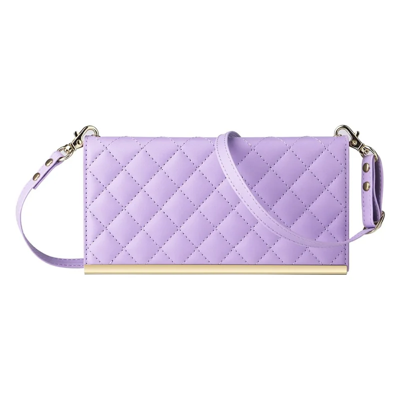 For Samsung Galaxy S26+ Case Suction Cup PU Leather Wallet Phone Cover with Straps - Purple