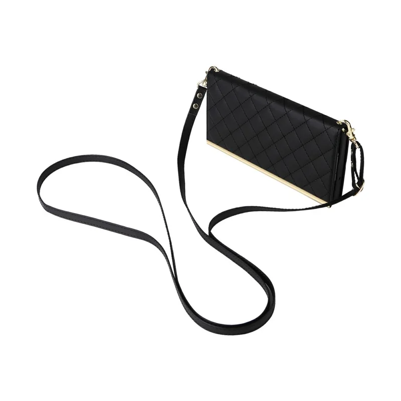 For Samsung Galaxy S26 Ultra Case Suction Cup PU Leather Wallet Phone Cover with Straps - Black