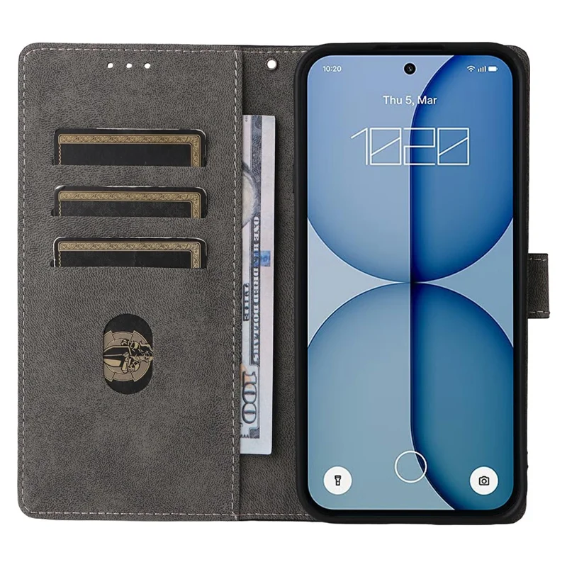 Funda tipo cartera para Nothing Phone (4a) con bloqueo RFID, carcasa de cuero PU con soporte y correa - Negro