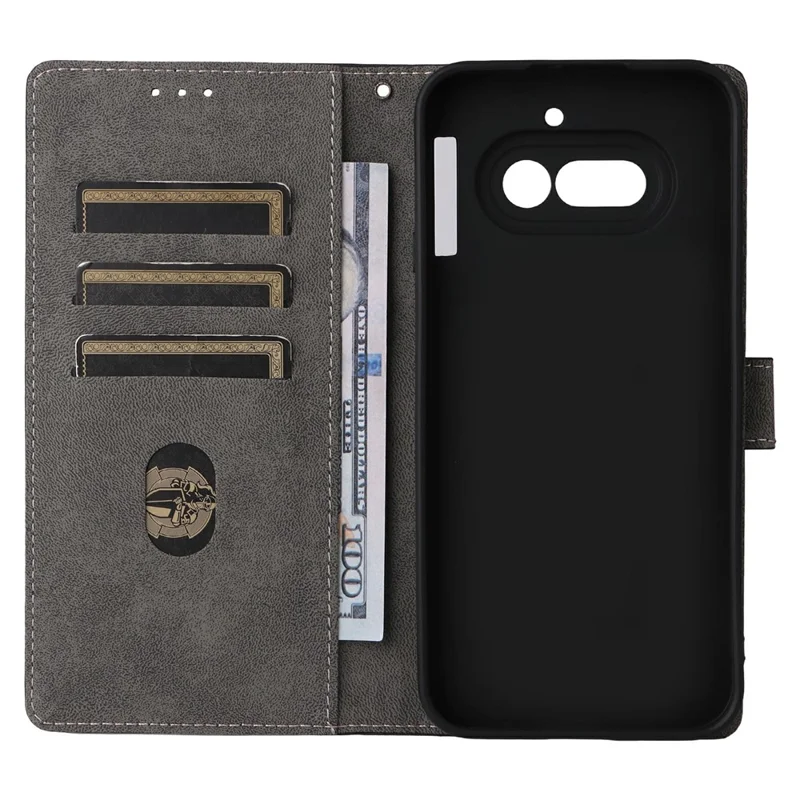 Funda tipo cartera para Nothing Phone (4a) con bloqueo RFID, carcasa de cuero PU con soporte y correa - Negro