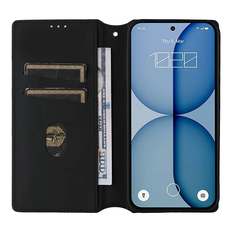 Capa Carteira para Nothing Phone (4a) Lite 5G em Couro PU com Impressão de Losango - Prateada