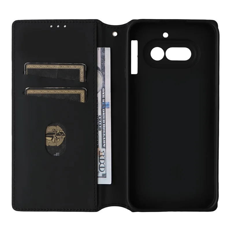 Capa Carteira para Nothing Phone (4a) Lite 5G em Couro PU com Impressão de Losango - Prateada