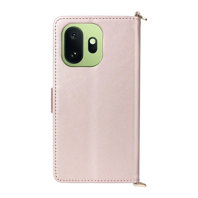 Capa de Couro para OnePlus 15T 5G com Suporte, Carteira e Alça de Ombro / Pulsso - Rosa
