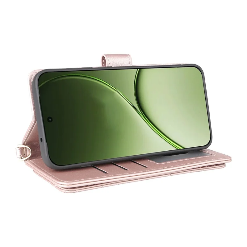 Capa de Couro para OnePlus 15T 5G com Suporte, Carteira e Alça de Ombro / Pulsso - Rosa