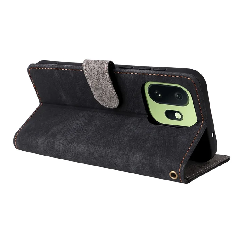 Capa para OnePlus 15T 5G com Carteira, Bloqueio RFID, Capa em Couro Sintético com Suporte e Alça - Preto