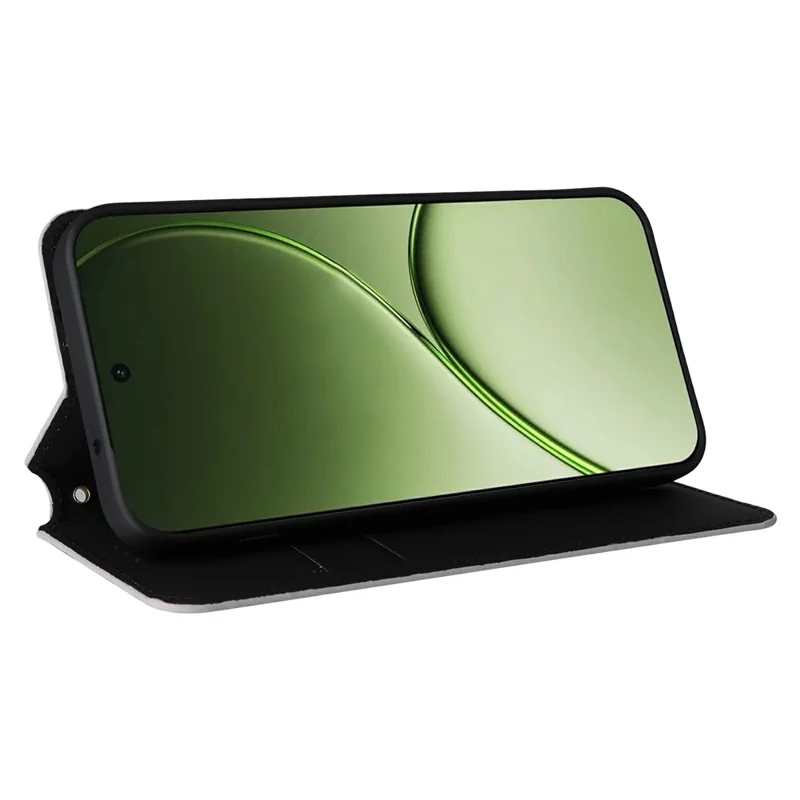 Capa Carteira para OnePlus 15T 5G, Capa de Telemóvel em Pele PU com Impressão de Losango - Prateada