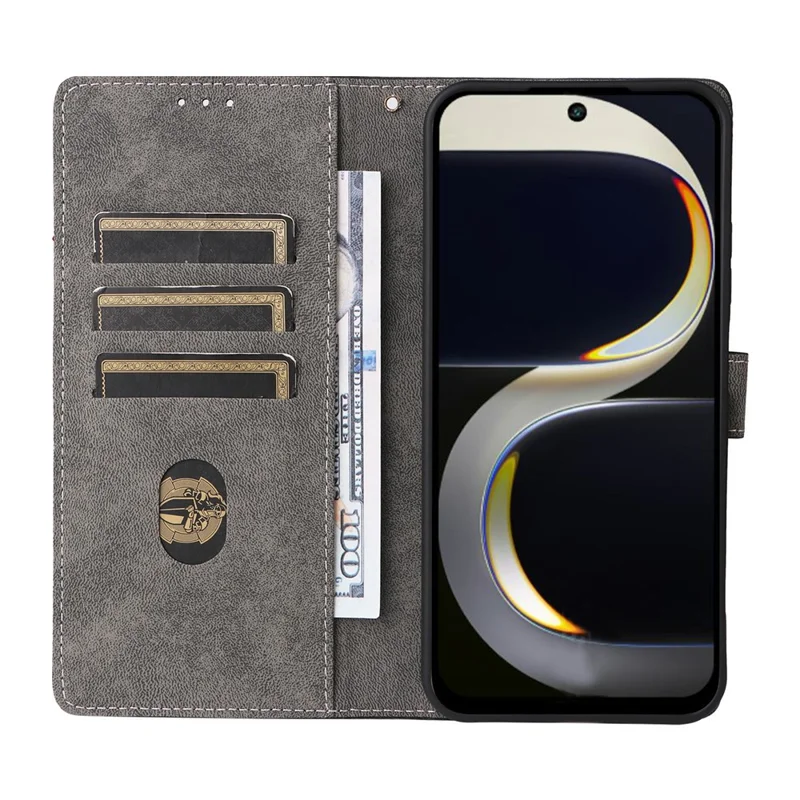 For itel City 200 Case Wallet RFID Blocking PU Leather Phone Cover Stand with Strap - Black