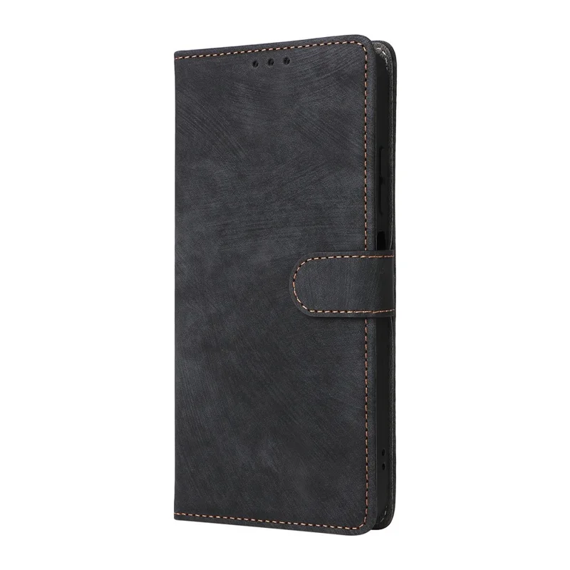 For itel City 200 Case Wallet RFID Blocking PU Leather Phone Cover Stand with Strap - Black