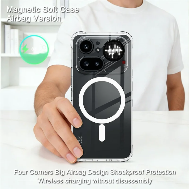 IMAK for Nothing Phone (4a) Pro Magnetic Case Airbag Shockproof Protection TPU Phone Cover - Transparent