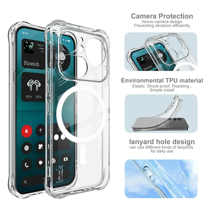 IMAK for Nothing Phone (4a) Pro Magnetic Case Airbag Shockproof Protection TPU Phone Cover - Transparent