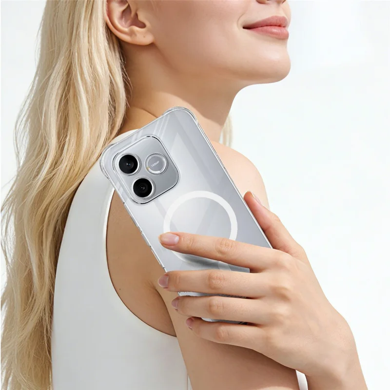 IMAK Magnetic Case for Honor 600 Lite 5G Airbag Shockproof Protection TPU Phone Cover - Transparent