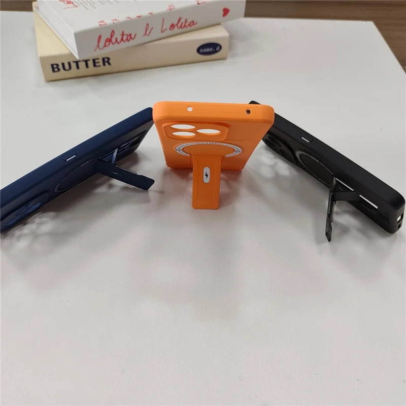 For Honor X8d 4G Case Skin Touch Kickstand PC + TPU Phone Cover Support Magnetic Car Mount - Black