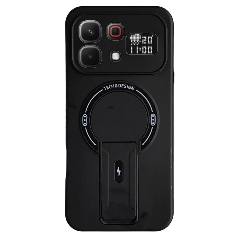 Case For Infinix Note 60 5G  /  60 Pro 5G Skin Touch Kickstand PC + TPU Phone Cover Support Magnetic Car Mount - Black