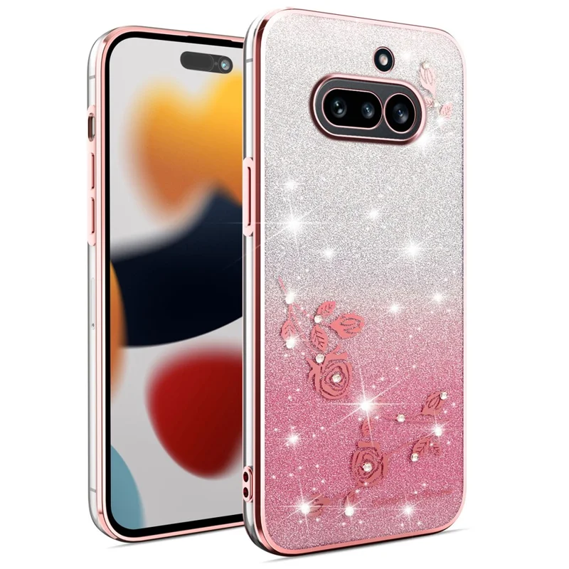 KADEM For Nothing Phone (4a) Phone Case Flower TPU Flexible Gradient Phone Cover - Pink