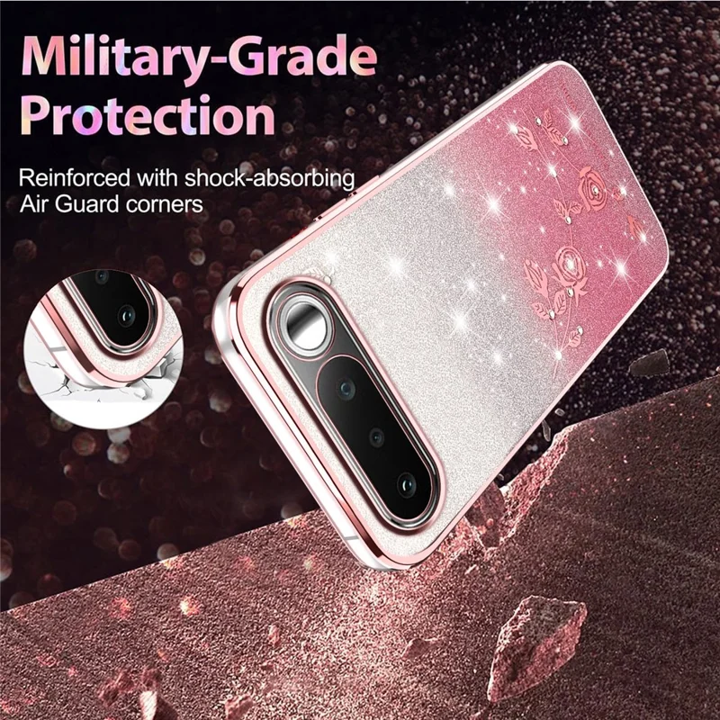 KADEM For Realme 16 5G Phone Case Flower TPU Flexible Gradient Phone Cover - Pink
