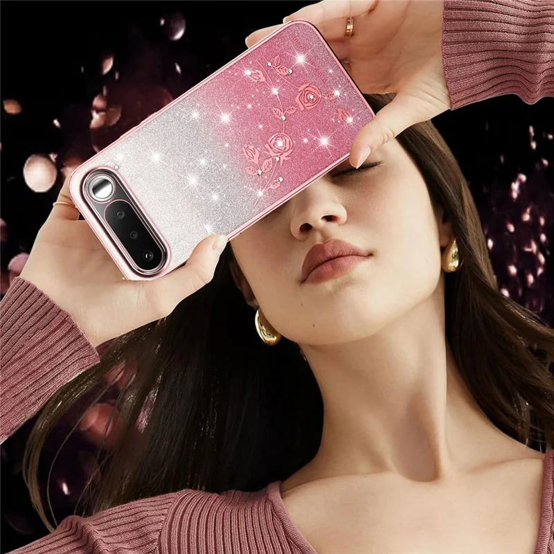 KADEM For Realme 16 5G Phone Case Flower TPU Flexible Gradient Phone Cover - Pink