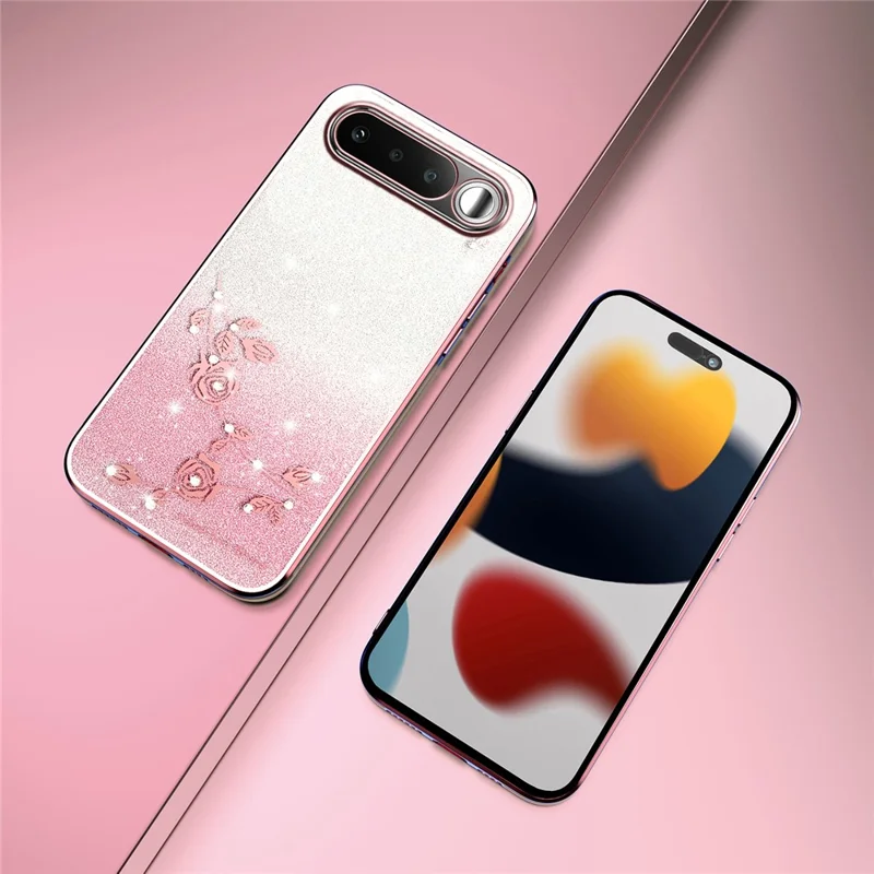KADEM For Realme 16 5G Phone Case Flower TPU Flexible Gradient Phone Cover - Pink