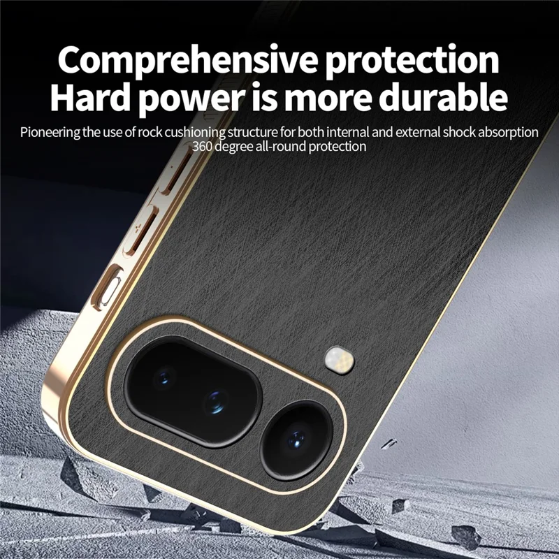 KADEM For Honor Magic8 Pro Air 5G Phone Case Electroplating Silk Texture PU + TPU Phone Back Cover - Black