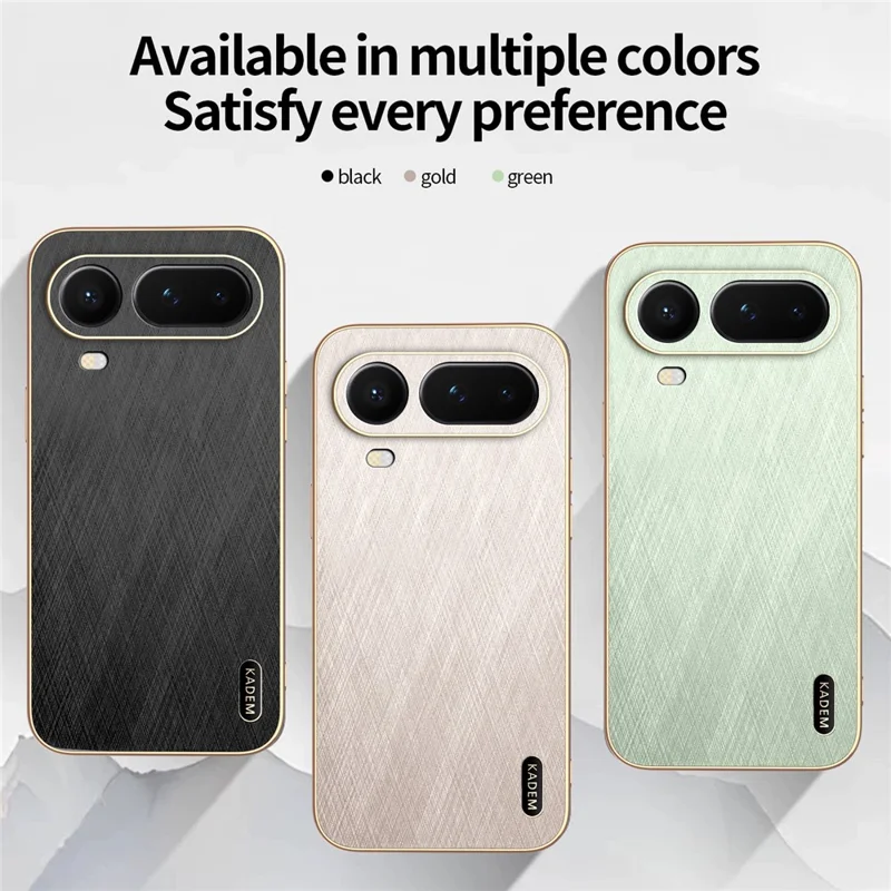 KADEM For Honor Magic8 Pro Air 5G Phone Case Electroplating Silk Texture PU + TPU Phone Back Cover - Black