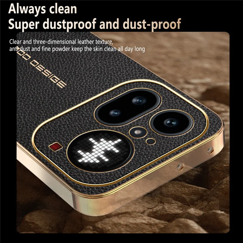 For Nothing Phone (4a) Pro Case Anti Scratch Litchi Texture TPU Leather PU Phone Back Cover - Black