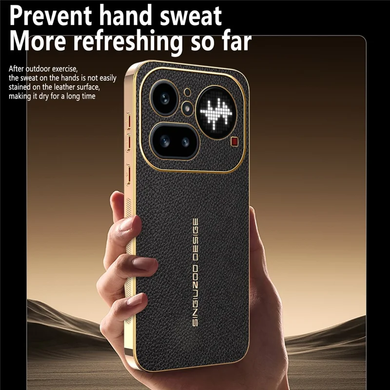 For Nothing Phone (4a) Pro Case Anti Scratch Litchi Texture TPU Leather PU Phone Back Cover - Black