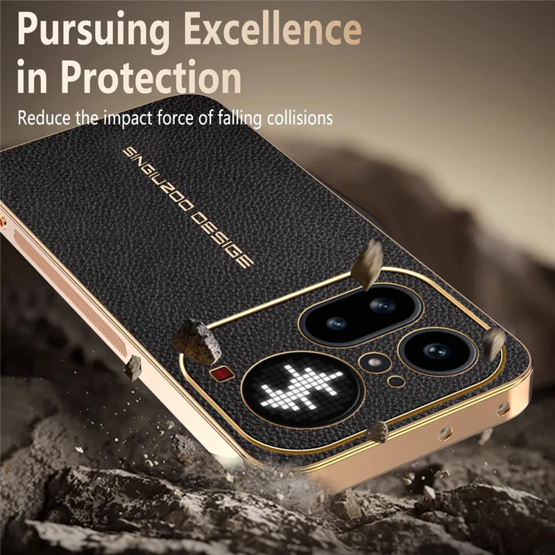 For Nothing Phone (4a) Pro Case Anti Scratch Litchi Texture TPU Leather PU Phone Back Cover - Black