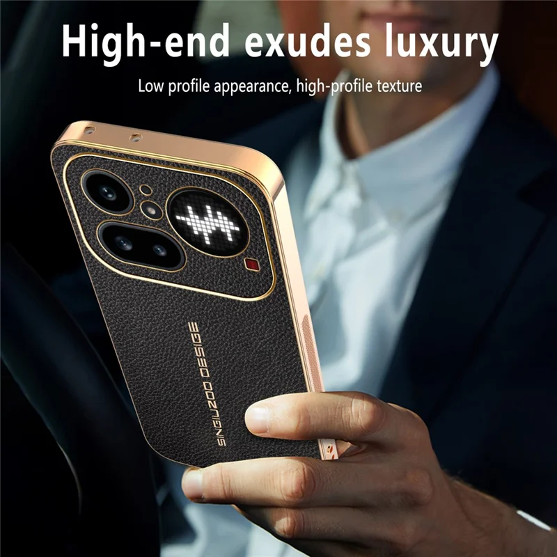 For Nothing Phone (4a) Pro Case Anti Scratch Litchi Texture TPU Leather PU Phone Back Cover - Black