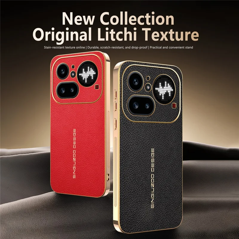 For Nothing Phone (4a) Pro Case Anti Scratch Litchi Texture TPU Leather PU Phone Back Cover - Black
