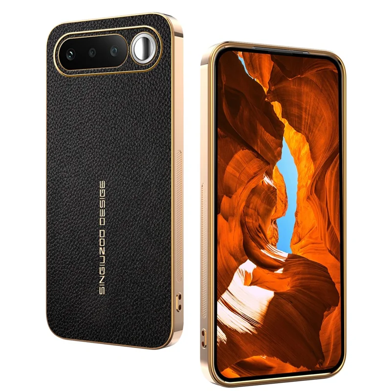 Capa para Realme 16 5G Antiarranhões Textura Litchi TPU Couro PU Capa Traseira para Telemóvel - Preto