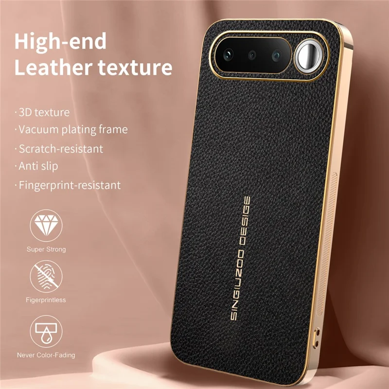 Capa para Realme 16 5G Antiarranhões Textura Litchi TPU Couro PU Capa Traseira para Telemóvel - Preto