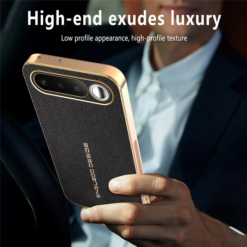 Capa para Realme 16 5G Antiarranhões Textura Litchi TPU Couro PU Capa Traseira para Telemóvel - Preto