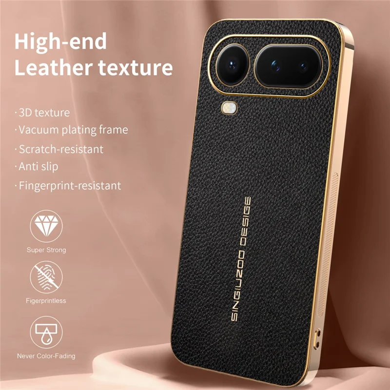 Cover per Honor Magic8 Pro Air 5G Anti Graffio con Texture Effetto Litchi in TPU e Pelle PU - Nero