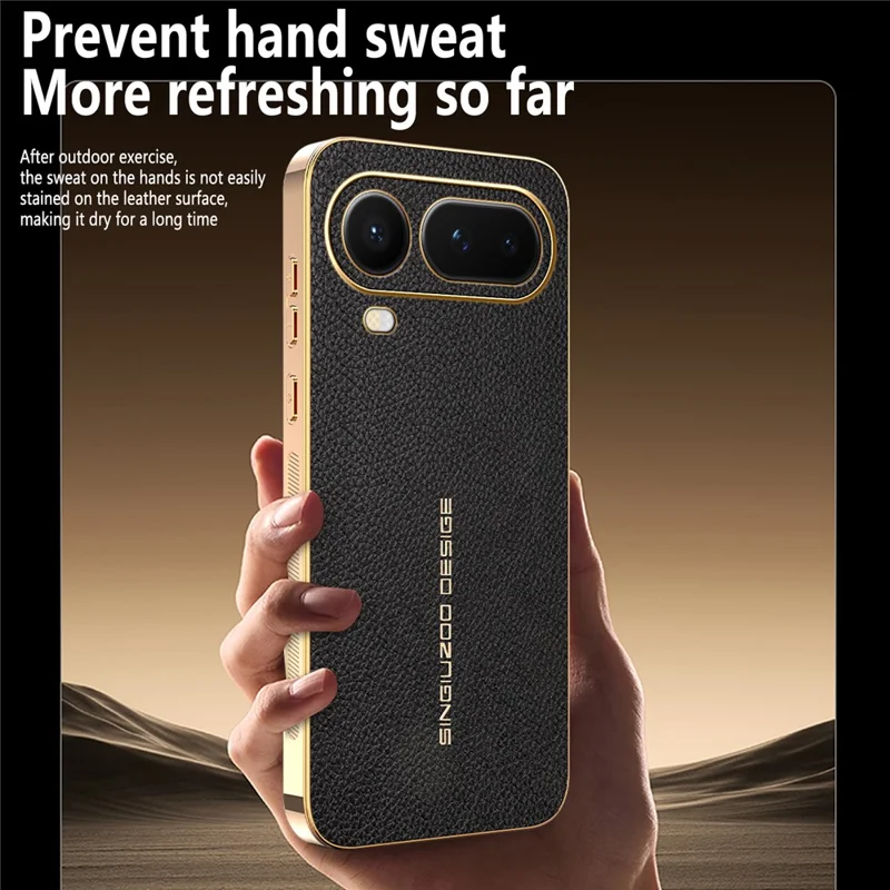 Cover per Honor Magic8 Pro Air 5G Anti Graffio con Texture Effetto Litchi in TPU e Pelle PU - Nero