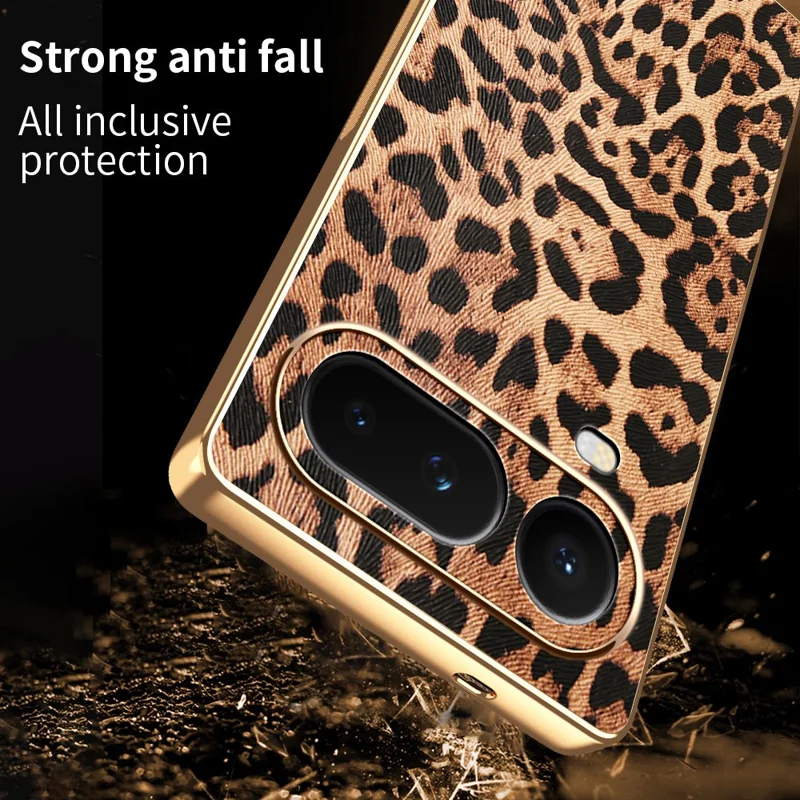 Für Honor Magic8 Pro Air 5G Handytasche aus PU-Leder mit PC- und TPU-Beschichtung, elektroplattierte Handyhülle – Leopardenmuster