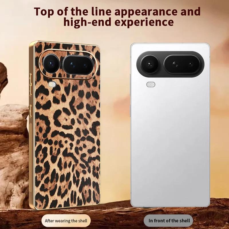 Für Honor Magic8 Pro Air 5G Handytasche aus PU-Leder mit PC- und TPU-Beschichtung, elektroplattierte Handyhülle – Leopardenmuster