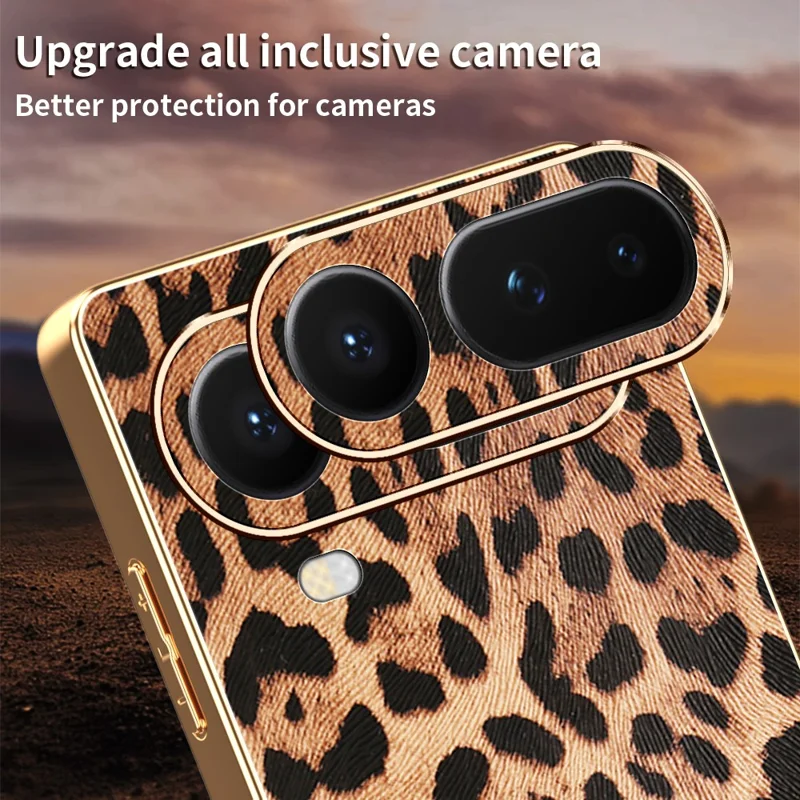 Für Honor Magic8 Pro Air 5G Handytasche aus PU-Leder mit PC- und TPU-Beschichtung, elektroplattierte Handyhülle – Leopardenmuster