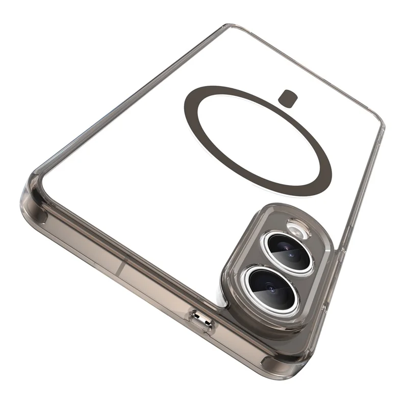 For Samsung Galaxy S25 Edge Case Compatible with MagSafe Clear PC + TPU Shockproof Phone Back Cover - Transparent Black